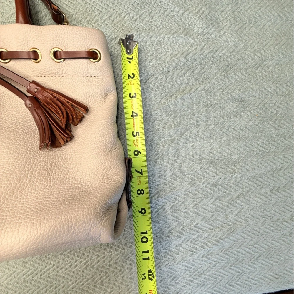 Dooney & Burke Wakefield Tassel Tote leather in bone, gold tone hardware - Picture 16 of 16